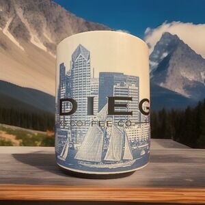 Starbucks Skyline Series One San Diego 74° And Sunny Ceramic Mug 2002 Coffee Cup